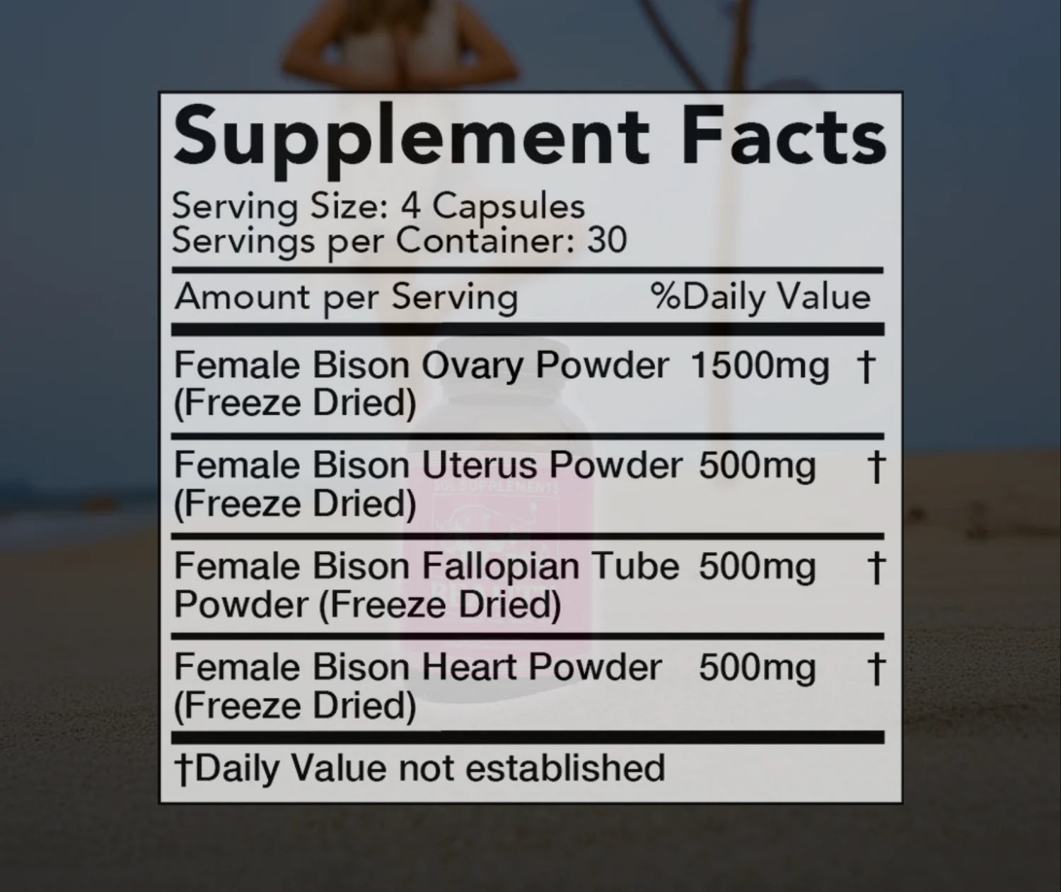 Sol Supplements BEAUTY: Freeze-Dried Female Bison Organ Complex