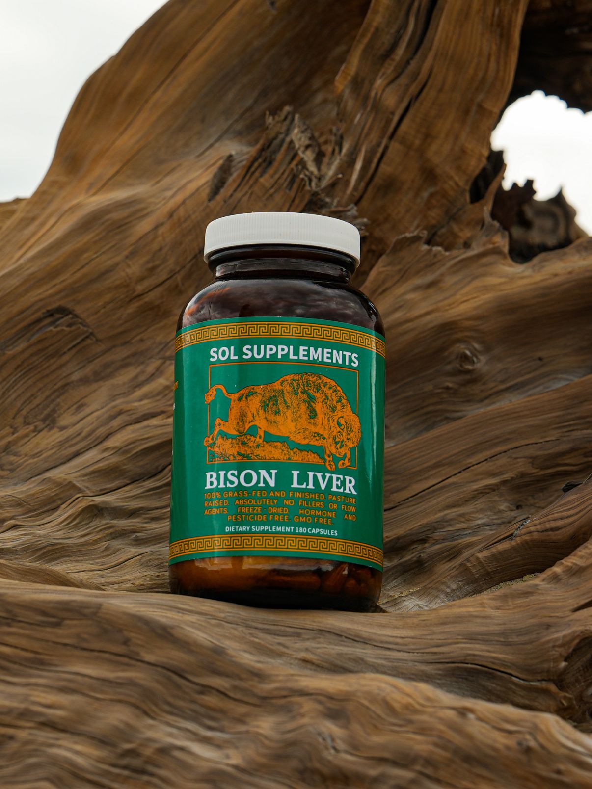 100% Grass Fed + Finished, Pasture Raised, Freeze-Dried Bison Liver Capsules