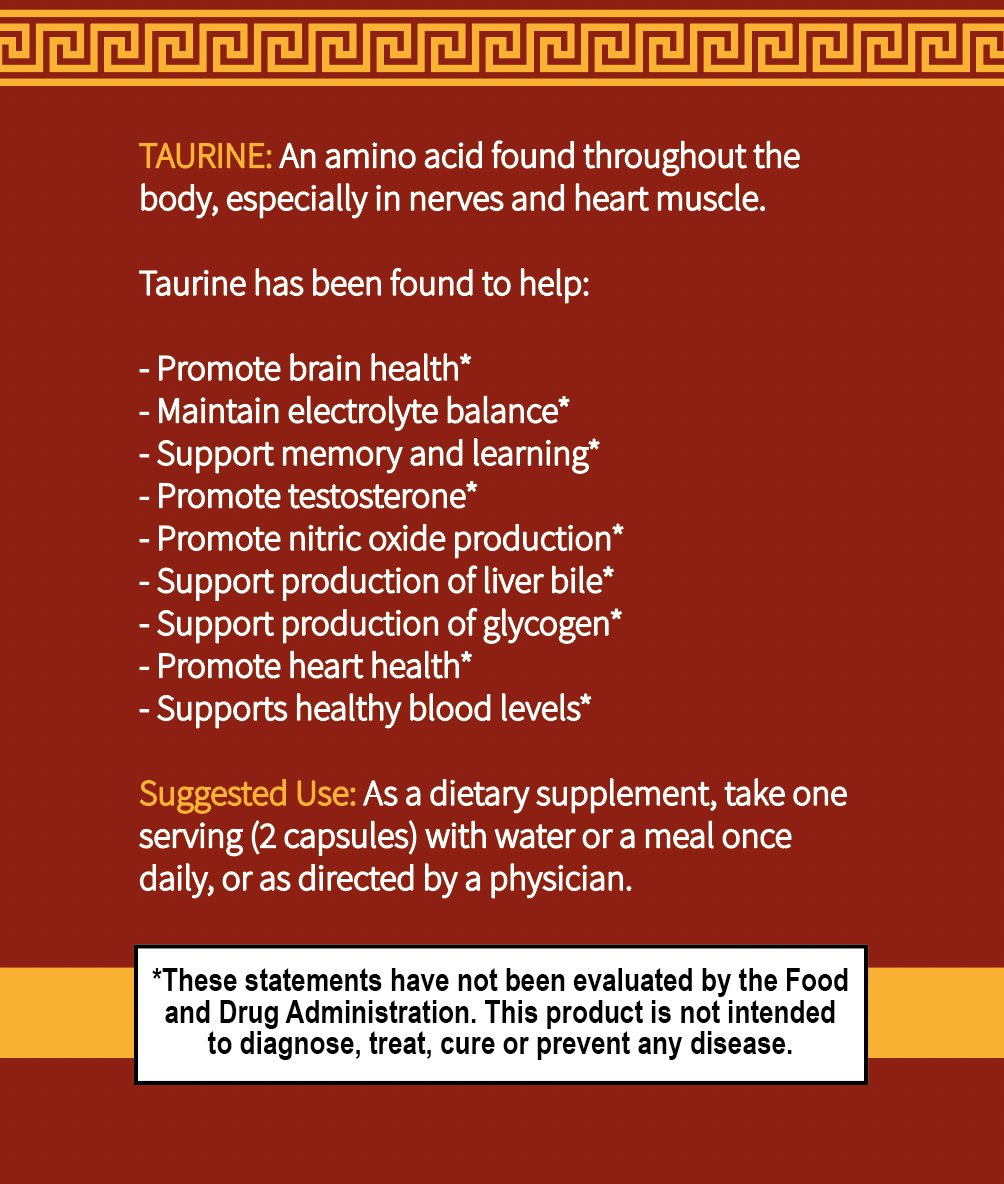 back of sol supplements taurine with suggestion of 1000mg dose